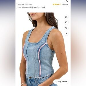 Lee Blue Denim Top with Pink Accents